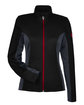 Spyder Ladies' Constant Full-Zip Sweater Fleece Jacket BLACK/ PLR/ RED OFFront