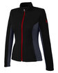 Spyder Ladies' Constant Full-Zip Sweater Fleece Jacket BLACK/ PLR/ RED OFQrt