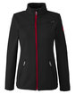 Spyder Ladies' Transport Soft Shell Jacket BLACK/ RED FlatFront