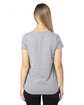 Threadfast Ladies' Ultimate V-Neck T-Shirt HEATHER GREY ModelBack