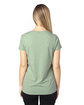 Threadfast Ladies' Ultimate V-Neck T-Shirt ARMY HEATHER ModelBack