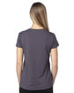 Threadfast Ladies' Ultimate V-Neck T-Shirt GRAPHITE ModelBack