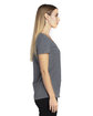 Threadfast Ladies' Ultimate V-Neck T-Shirt CHARCOAL HEATHER ModelSide