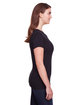 Threadfast Ladies' Triblend Short-Sleeve T-Shirt SOLID BLK TRBLND ModelSide