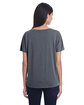 Threadfast Ladies' Triblend Fleck Short-Sleeve V-Neck T-Shirt CHARCOAL FLECK ModelBack