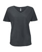 Threadfast Ladies' Triblend Fleck Short-Sleeve V-Neck T-Shirt CHARCOAL FLECK OFFront