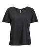 Threadfast Ladies' Triblend Fleck Short-Sleeve V-Neck T-Shirt BLACK FLECK OFFront