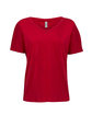 Threadfast Ladies' Triblend Fleck Short-Sleeve V-Neck T-Shirt RED FLECK OFFront