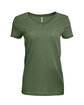 Threadfast Ladies' Vintage Dye Short-Sleeve V-Neck T-Shirt VINTAGE GRASS OFFront