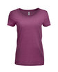 Threadfast Ladies' Vintage Dye Short-Sleeve V-Neck T-Shirt VINTAGE WINE OFFront