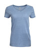 Threadfast Ladies' Vintage Dye Short-Sleeve V-Neck T-Shirt VINTAGE DENIM OFFront