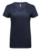 Threadfast Ladies' Liquid Jersey V-Neck T-Shirt LIQUID NAVY OFFront