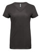 Threadfast Ladies' Liquid Jersey V-Neck T-Shirt LIQUID COAL OFFront