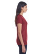 Threadfast Ladies' Liquid Jersey V-Neck T-Shirt LIQUID CARDINAL ModelSide