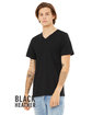 Bella + Canvas Unisex CVC Jersey V-Neck T-Shirt BLACK HEATHER ModelQrt