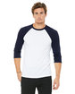 Bella + Canvas Unisex Three-Quarter Sleeve Baseball T-Shirt  