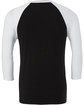 Bella + Canvas Unisex Three-Quarter Sleeve Baseball T-Shirt BLACK/ WHITE OFBack