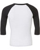 Bella + Canvas Unisex Three-Quarter Sleeve Baseball T-Shirt WHT FLK/ CHR TRB OFBack