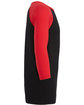Bella + Canvas Unisex Three-Quarter Sleeve Baseball T-Shirt BLACK/ RED OFSide