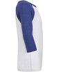 Bella + Canvas Unisex Three-Quarter Sleeve Baseball T-Shirt WHT FLK/ NVY TRB OFSide