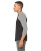 Bella + Canvas Unisex Three-Quarter Sleeve Baseball T-Shirt BLACK/ DEEP HTHR ModelSide