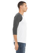 Bella + Canvas Unisex Three-Quarter Sleeve Baseball T-Shirt WHITE/ ASPHALT ModelSide