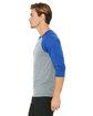 Bella + Canvas Unisex Three-Quarter Sleeve Baseball T-Shirt GRY/ T RY TRBLND ModelSide