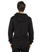 Threadfast Unisex Ultimate Fleece Full-Zip Hooded Sweatshirt BLACK ModelBack