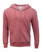 Threadfast Unisex Triblend French Terry Full-Zip CARDINAL HEATHER OFFront
