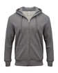 Threadfast Unisex Triblend French Terry Full-Zip CHARCOAL HEATHER OFFront