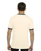 Next Level Apparel Unisex Ringer T-Shirt NATURL/ MDNT NVY ModelBack