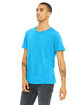 Bella + Canvas Unisex Poly-Cotton Short-Sleeve T-Shirt NEON BLUE ModelQrt