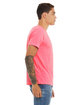 Bella + Canvas Unisex Poly-Cotton Short-Sleeve T-Shirt NEON PINK ModelSide