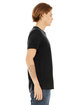 Bella + Canvas Unisex Poly-Cotton Short-Sleeve T-Shirt SOLID BLACK SLUB ModelSide