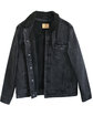 Threadfast Unisex Sherpa-Lined Denim Jacket BLACK DENIM/ BLK ModelQrt