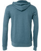 Bella + Canvas Unisex Sponge Fleece Full-Zip Hooded Sweatshirt HTHR DEEP TEAL FlatBack