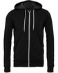 Bella + Canvas Unisex Sponge Fleece Full-Zip Hooded Sweatshirt BLACK HEATHER FlatFront