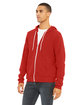 Bella + Canvas Unisex Sponge Fleece Full-Zip Hooded Sweatshirt RED ModelQrt