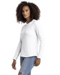 Next Level Apparel Ladies' Relaxed Long Sleeve T-Shirt WHITE ModelSide