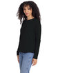 Next Level Apparel Ladies' Relaxed Long Sleeve T-Shirt BLACK ModelSide