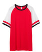 Alternative Unisex Slapshot Vintage Jersey  T-Shirt RED/ WHITE/ BLK OFFront