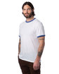 Alternative Unisex Keeper Ringer T-Shirt WHITE/ VNT ROY ModelQrt