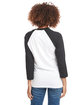 Next Level Apparel Unisex CVC Three-Quarter Sleeve Raglan Baseball T-Shirt BLACK/ WHITE ModelBack