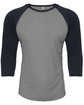 Next Level Apparel Unisex CVC Three-Quarter Sleeve Raglan Baseball T-Shirt MD NY/ D HTR GRY FlatFront
