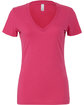 Bella + Canvas Ladies' Relaxed Jersey V-Neck T-Shirt BERRY FlatFront