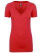 Next Level Apparel Ladies' CVC Deep V-Neck T-Shirt RED FlatFront