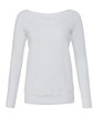 Bella + Canvas Ladies' Sponge Fleece Wide Neck Sweatshirt SOLID WHT TRBLND FlatFront
