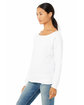 Bella + Canvas Ladies' Sponge Fleece Wide Neck Sweatshirt SOLID WHT TRBLND ModelQrt