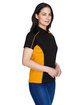 Extreme Ladies' Eperformance™ Fuse Snag Protection Plus Colorblock Polo BLK/ CMPS GOLD ModelQrt