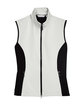 North End Ladies' Three-Layer Light Bonded Performance Soft Shell Vest NATURAL STONE FlatFront